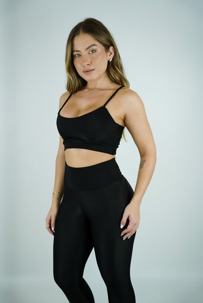 TOP CANELADO BÁSICO - PRETO