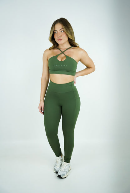 LEGGING COM BOLSO - VERDE OLIVA