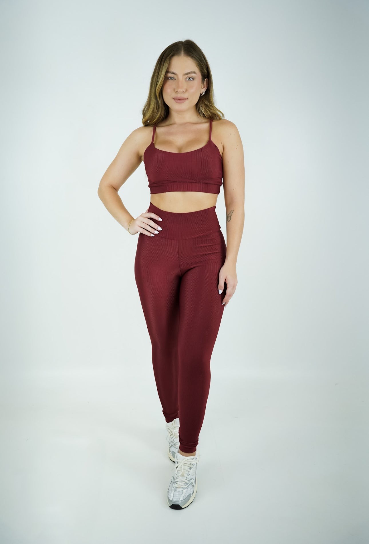 TOP CANELADO BÁSICO - BORDÔ - Fina Forma Fitness
