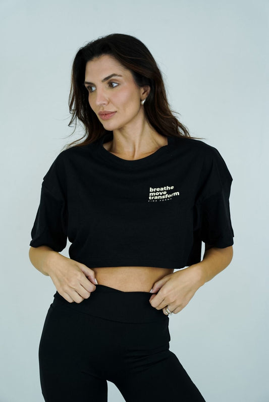 BLUSA CROPPED AURA - PRETO | Ref: 2050