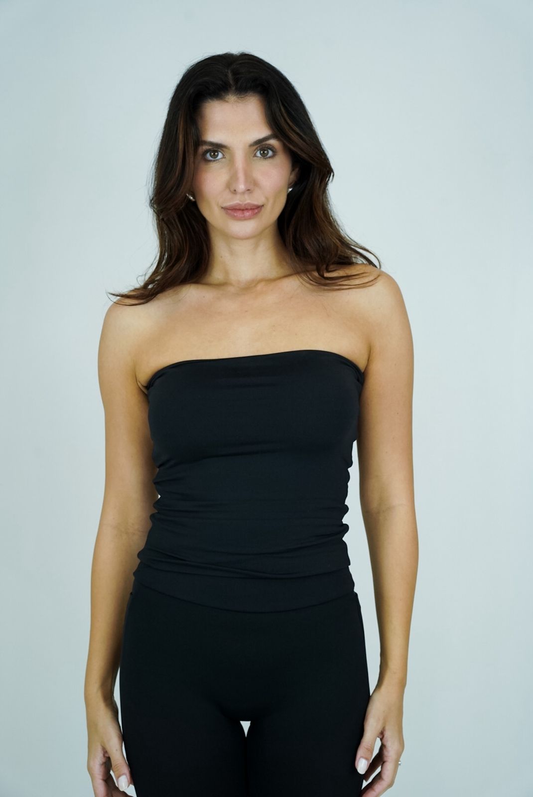 BLUSA TOMARA QUE CAIA AURA - PRETO - Fina Forma Fitness