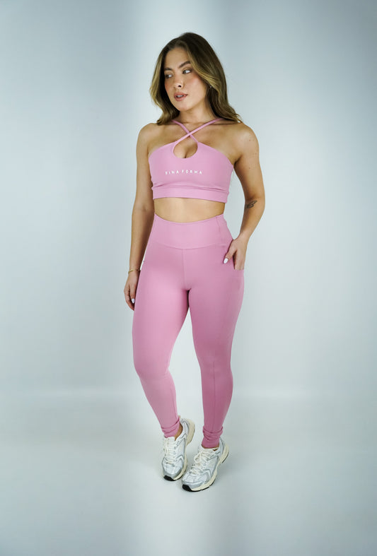 LEGGING COM BOLSO - ROSA BEBÊ