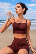 BERMUDA SEM COSTURA - MARROM - Fina Forma Fitness