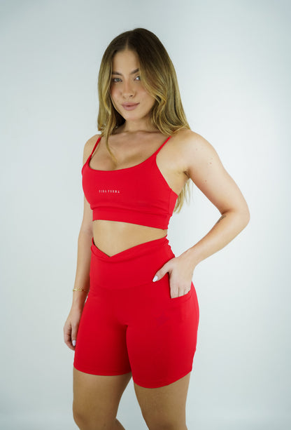 BERMUDA COM BOLSO - VERMELHO