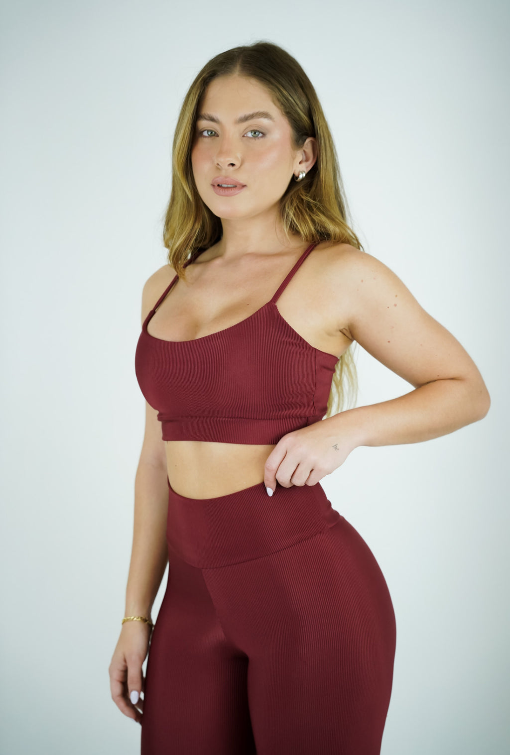 LEGGING CANELADA - VINHO - Fina Forma Fitness