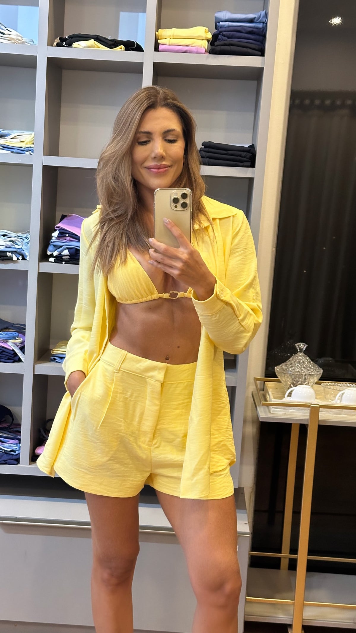 Shorts Solare - AMARELO - Fina Forma Fitness